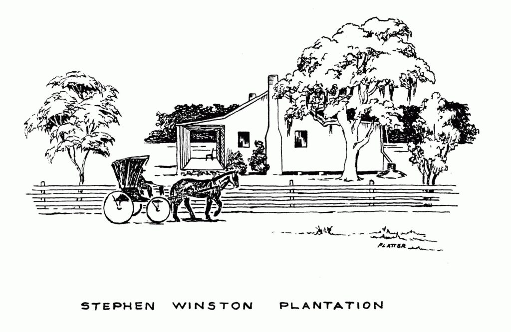 sketch of Stephen Winston plantation