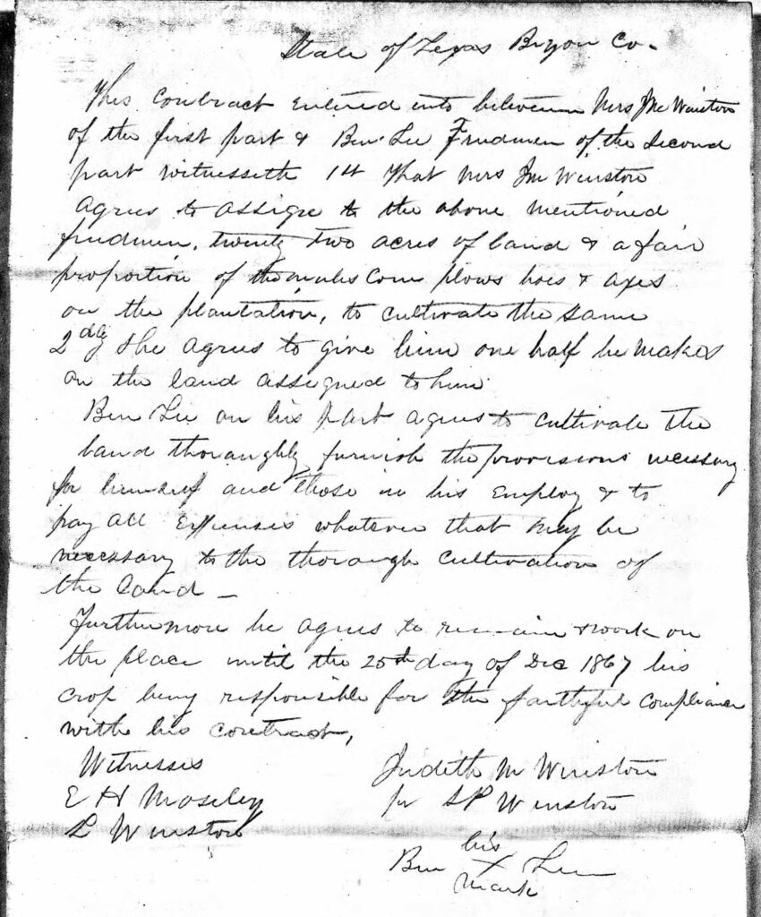 handwritten labor contract